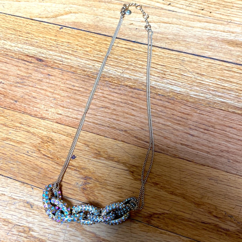 Jcrew gold and crystal necklace